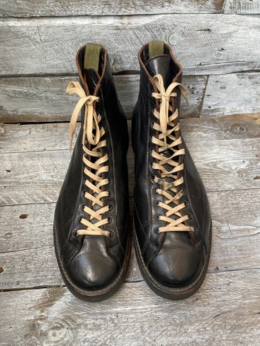 Brother Bridge Henry Vintage schwarze halbhohe Affe Stiefel Größe 10 hergestellt in Japan - Bild 2 von 20