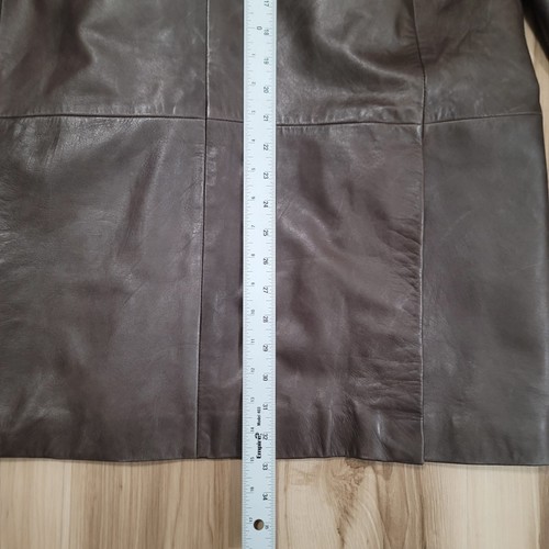 HUGO BOSS Coat Mens 46R 100% Lamb Leather Blazer Brown Button Up Pockets - Picture 12 of 14