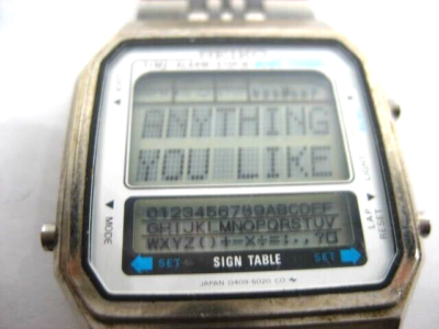 Vintage 1980s Seiko Smart Watch Memory Sign Table Digital D409
