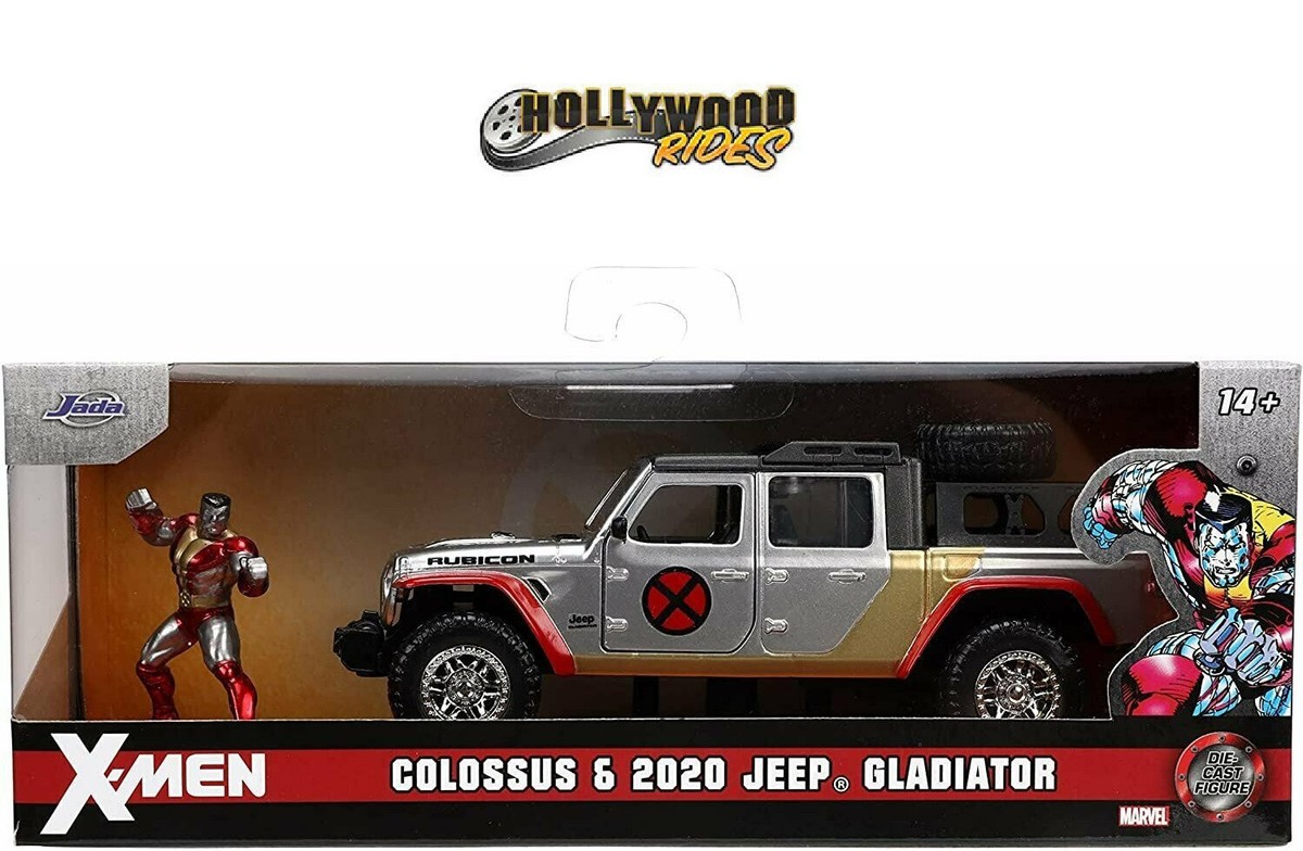 Jada Toys Marvel X-Men Jeep Gladiator 1:32 – Mit Kolossus-Figur, Türen öffnen, Gummireifen