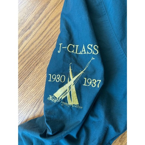 Vintage Nautica Challenge J-Class Green Windbreaker Jacket Sz L Hooded Sailing - Picture 8 of 12