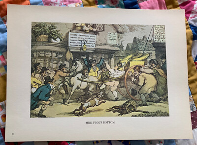 Thomas Rowlandson Erotic Print ''Mrs. Figg's Bottom'' 9''x6.5''