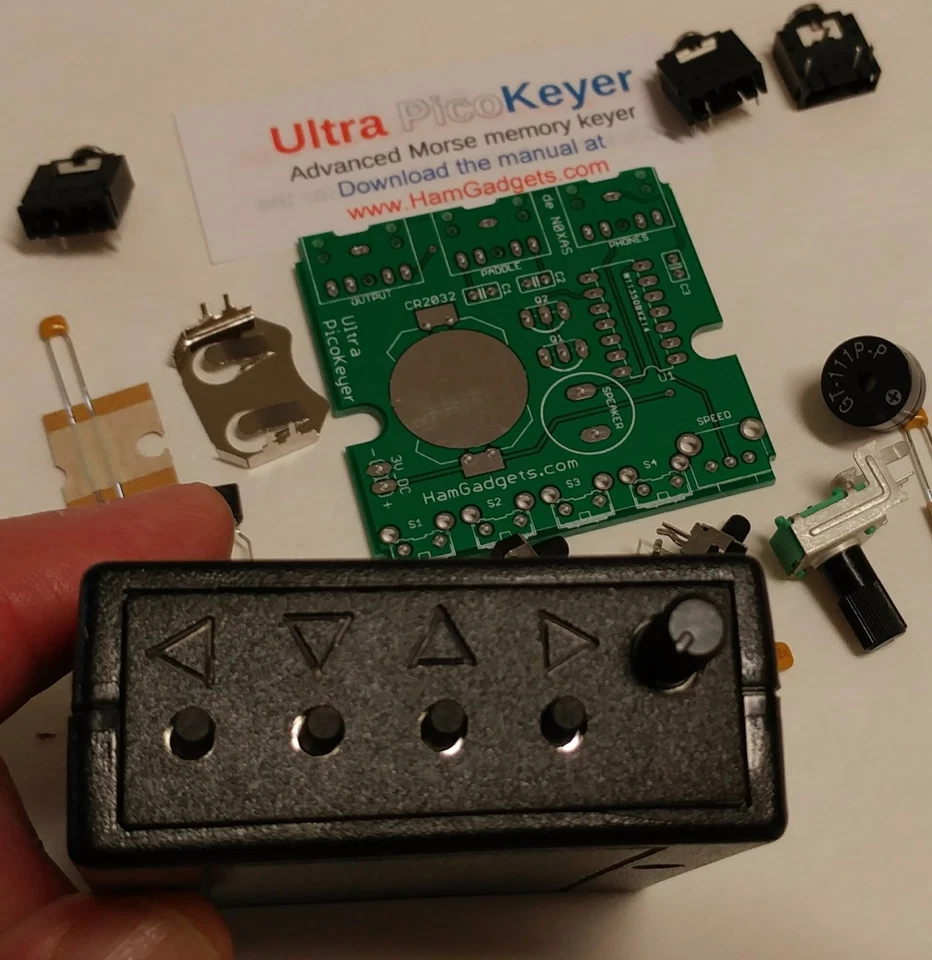 Ham Gadgets Pico CW Keyer ULTRA-PK KIT w/ memories, small, easy program Morse - Image 2 of 4