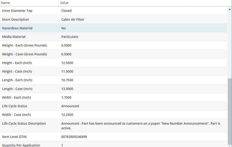 Filtro de aire de cabina WIX para HYUNDAI ENTOURAGE 2007-2010 V6-3,8 L Foto 4 de 4