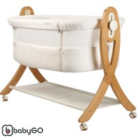 Beistellbett Wiege Babybett Kinderbett Baby Bett Reisebett Holz Sidebyside Creme