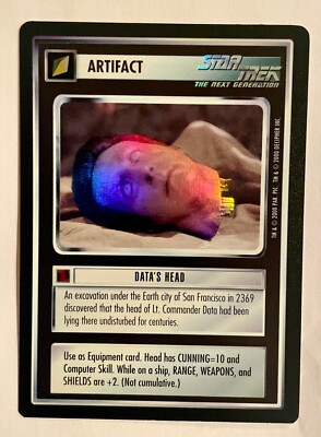 Star Trek CCG Reflections Data's Head Super Rare Foil M/NM + Random Bonus Rare