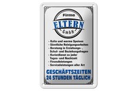 Blechschild Spruch 12X18 Cm Firma Eltern Gmbh 24 Std TäGlich Deko Schild