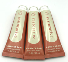 NEW 3 BATH  BODY WORKS RESTORATIVE 24 HOUR HYDRATION HAND CREAM 1 FL OZ