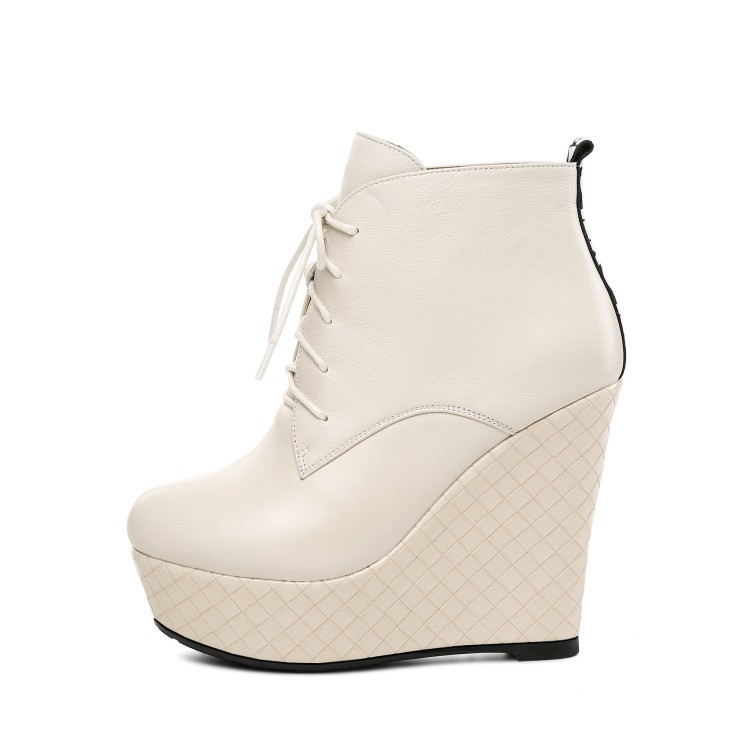 Donna Wedge Heel Stivali Autumn New Heel Fashion Platform High Heel New Lace Up Ankle Boot 26a2db Donna Wedge Heel Stivali Autumn New Heel Fashion Platform High Heel New Lace Up Ankle Boot 26a2db