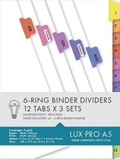 LUX PRO A5: Binder Dividers – Productivity Lux Pro - 