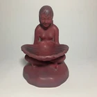 Van Briggle Art Pottery 1940s Shell Girl Nude Maiden Figure - Red Glaze