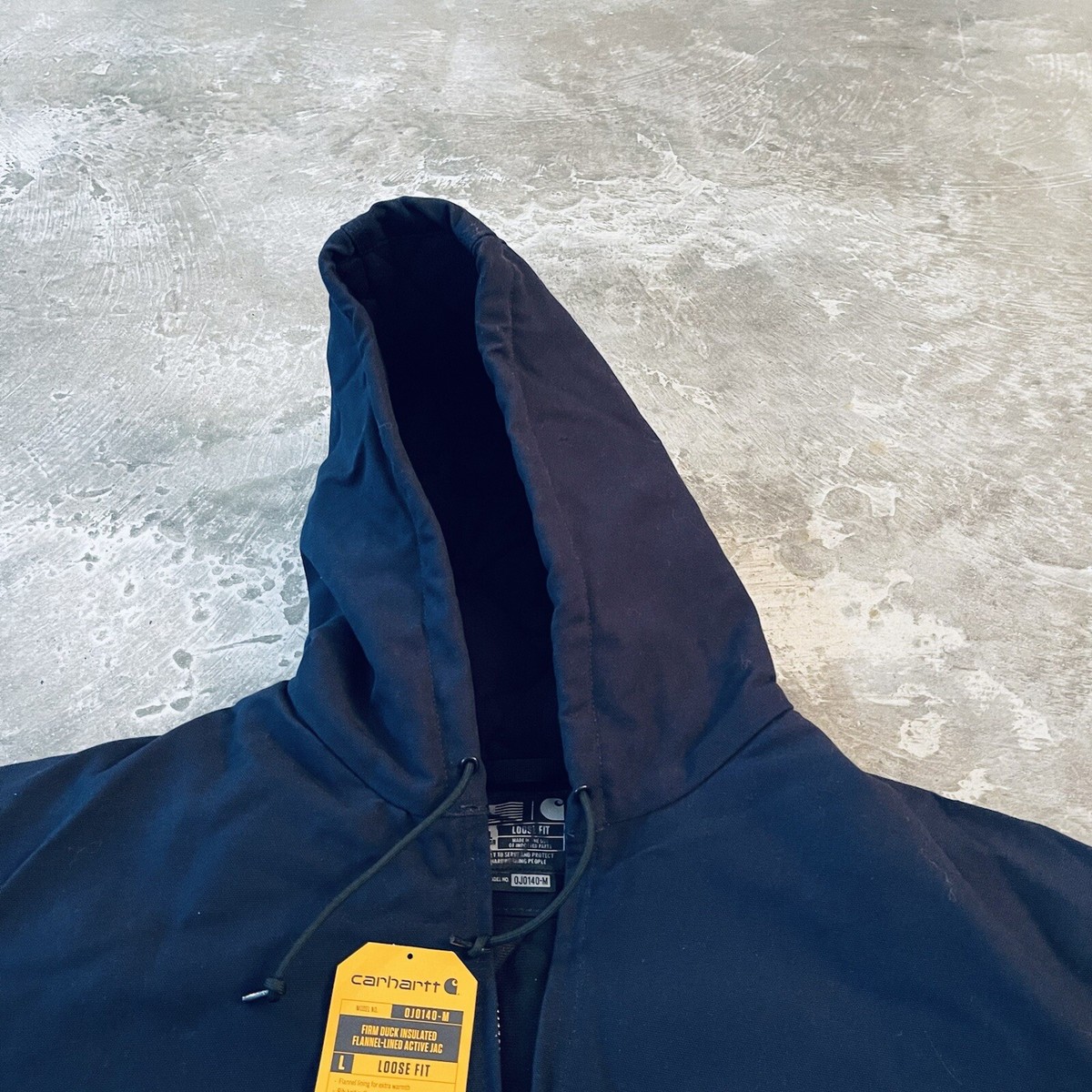 Carhartt ジャケット ネイビー Johnson Controls VTG Carhartt Hooded Full Zip Duck Canvas Navy Blue Coat