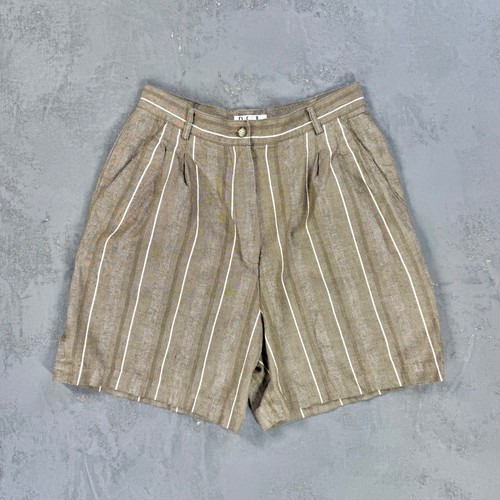 Vintage Rafaella High-Rise Pleated Cotton Shorts Fit 27" Waist