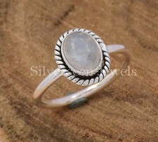 Natural Rainbow Moonstone Gemstone Ring Statement ring, 925 Sterling Silver Ring