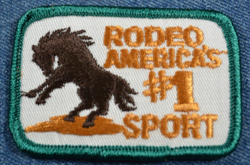 Original NOS 70s Vintage Rodeo America's #1 Sport 3" Patch Cowboy Bronco Roundup