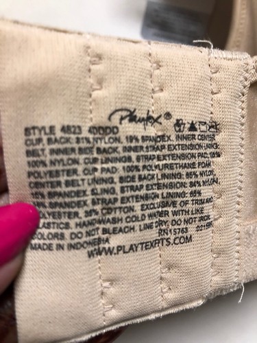 Playtex Love My Curves Full-Figure Underwire Bra, Sz 40DDD Beige nude 4823 NWT - Picture 6 of 6