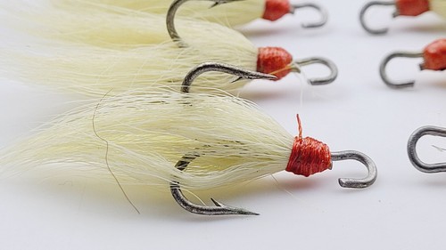 6 Bucktail gekleidet hohe Teaser-Haken (# 2, natürlich/off weiß) 35517 OFFENES AUGE - Bild 3 von 8