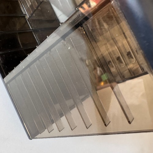 MP Girandola Cassette Rotating Carousel Clear Plastic Holds 32/20 Tapes Storage - Picture 14 of 16