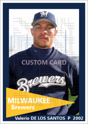 Valerio De Los Santos - 2002 Brewers - 2.5 x 3.5 custom card (blank back) alt