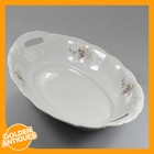 vintage old white floral Porcelain China Oval Fish Serving Dish Platter Plate