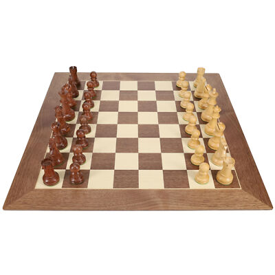 WE Games Luxury Wooden Chess Set - 21.75 inch Walnut and Sycamore Chess Board