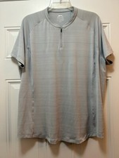 Image of Slazenger Women's Gray Striped 1/4 Zip Golf Polo Shirt Size 2XL NWT FAST SHIP