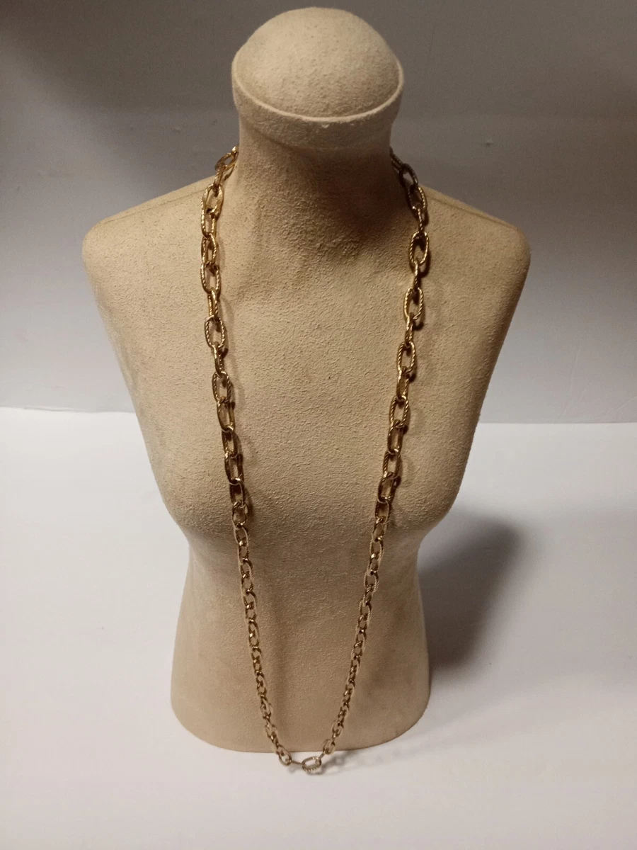 Whiting Davis Gold Tone Chain Link Necklace Vintage Estate 12