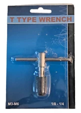 T handle Tap Wrench Chuck Type Capacity M3 M6 1/8''-1/4'' Thread Tool
