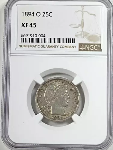 1894-O Barber Quarter : NGC XF45