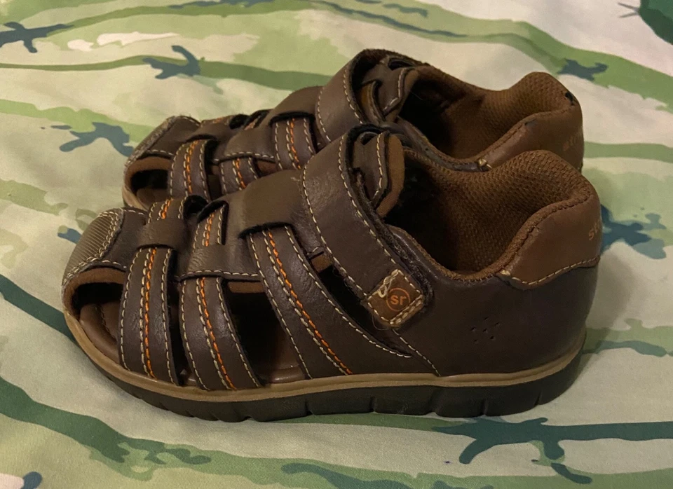 Sandalias Stride Rite Wallace Marrón Niño Pequeño Zapatos Talla 9.5 Foto 3 de 4