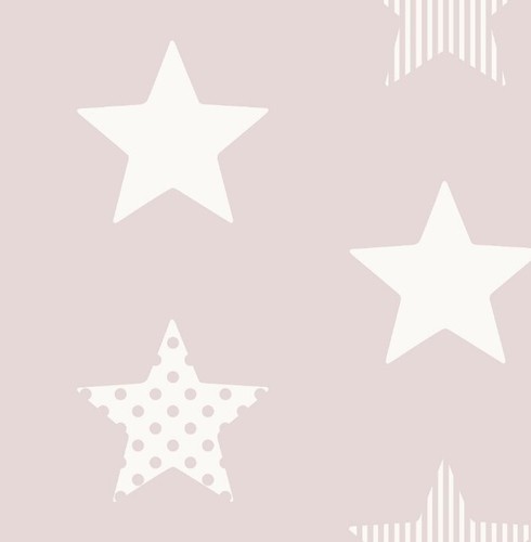 Superfresco Easy Pink & white Stars Smooth Wallpaper - Random Batch Numbers - Picture 3 of 3