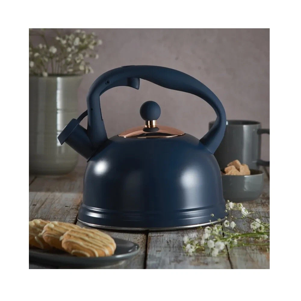 Navy blue top tea kettle