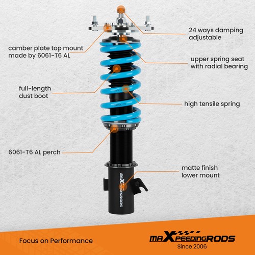 24 Way Damper Coilover Struts for Subaru Impreza WRX 02-07 Forester 03-08 - Picture 5 of 12