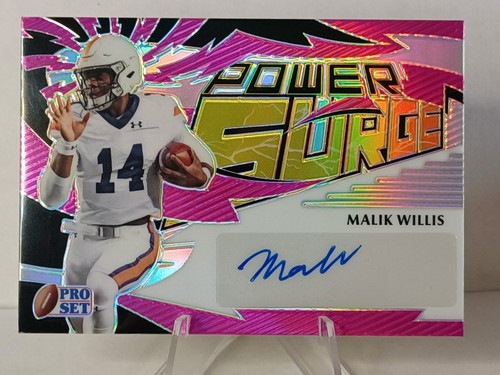 Malik Willis 2022 Leaf Pro Set Metal Power Surge Pink RC Rookie Auto /25 Titans - Bild 1 von 2