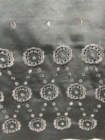 ANN TAYLOR PETITES black embroidered boned corset cotton blend dress size 16P