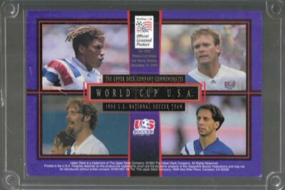 1994 Upper Deck World Cup U.S. National Soccer Team Limited