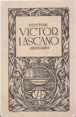 Exlibris Doctor Victor LASCANO, Rechtsanwalt - Argentinien.