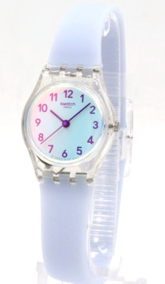 New Swiss Swatch CASUAL BLUE Petite Silicone Women Watch 25mm LK396 $70