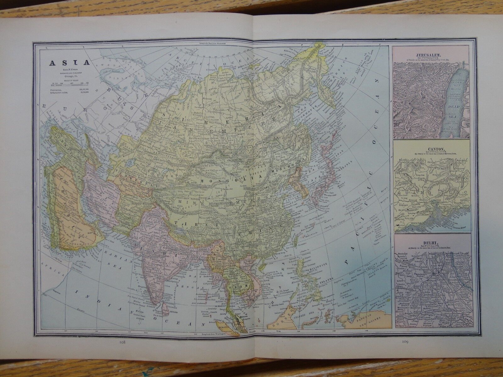 Nice colored map of 限定品 Asia. the とっておきし新春福袋 Atlas World. Cram's
