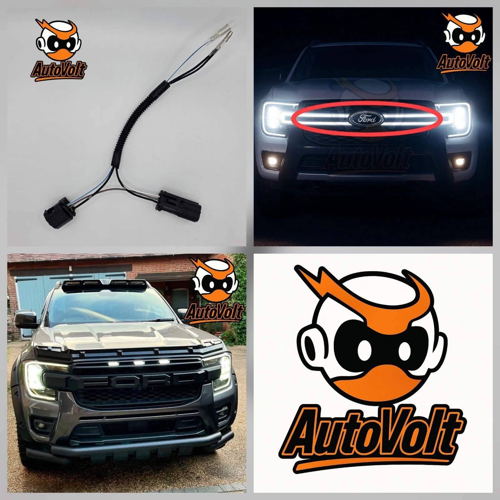 Next Gen Ford Ranger LED Grille Piggyback Loom