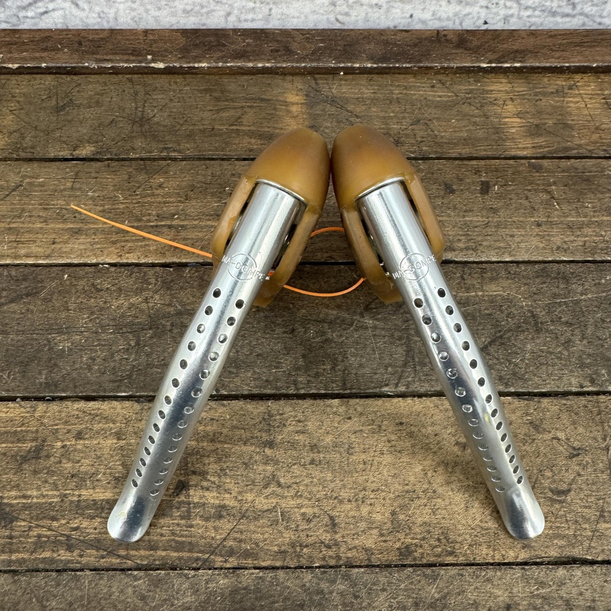 Vintage Dia-Compe Brake Levers Pair Non-Aero NOS Gum Hoods Drilled