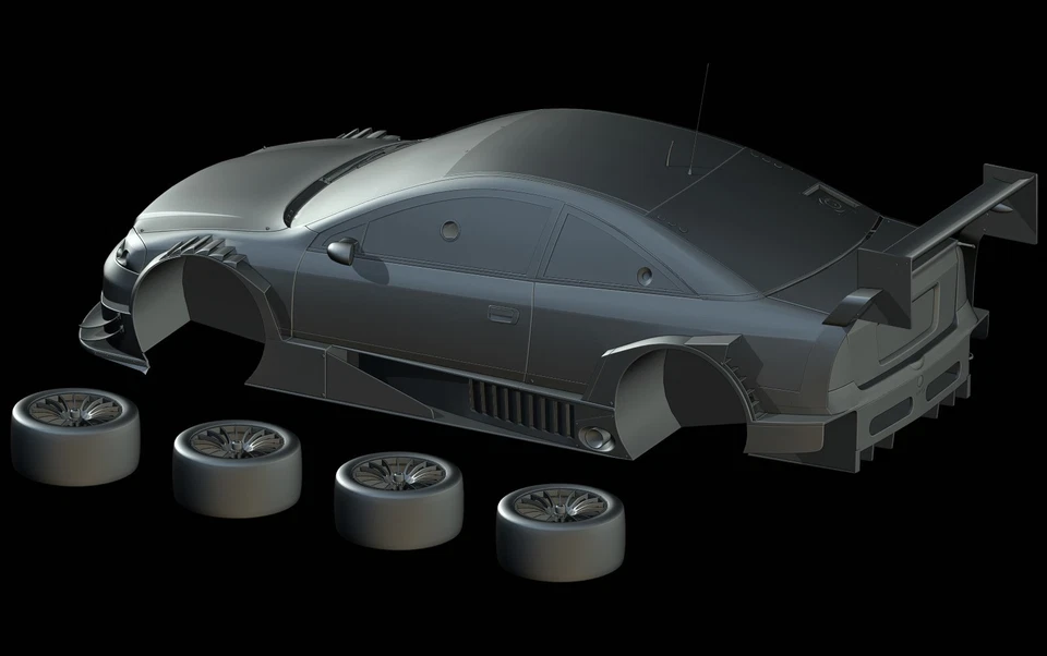 STL File - Opel Astra V8 Coupé DTM (2003) 3D Print 1/87 1/64 1/43 1/32 1/24 1/18 - Image 3 of 4