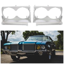 Hecasa Headlamp Housings Compatible With 1971-1972 Oldsmobile 442 Silver