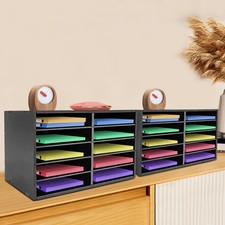 2PCS 10-Compartment Filing Cabinet, Black Desktop Cabinet, File Storage Cabinet