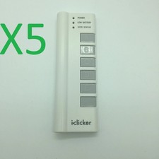 LOT OF 5 iClicker 1st Generation Student Response Classroom Remote White/Blue