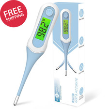 Digital Oral Thermometer Adults Kids 8S Fast Read Accurate Safe LCD Fever Alert