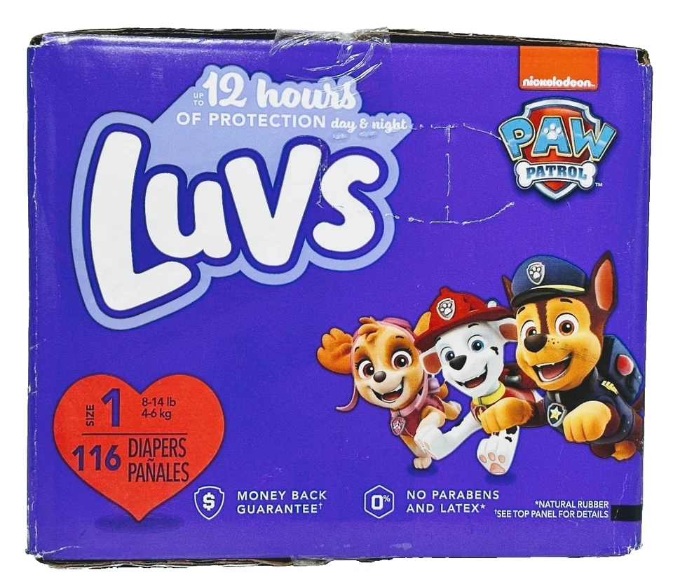 Pañales Luvs Talla 1 116 Ct|Paw Patrol Edición Nickelodeon|12 horas de protección contra fugas Foto 2 de 4