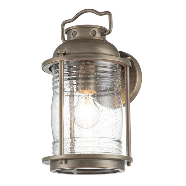 AußEnwandleuchte Aluminium Glas 34,6 Cm Hoch IP44 In Bronze E27 Wand Lampe Hof-image