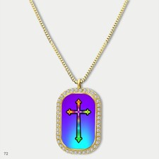 Stunning Colorful Jesus Christ Crucifix Cross Fashion Pendant Necklace Chain Gra
