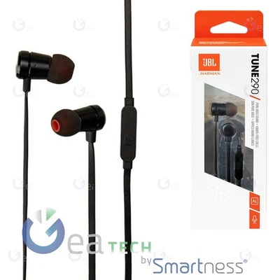 AURICULAIRE JBL TUNE 290 ÉCOUTEURS IN-EAR Avec Fil Microphone 3 Commandes Noir - Photo 1/3
